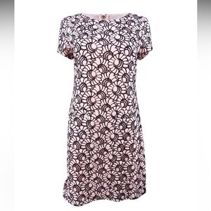 Tommy Hilfiger Women’s Pink Printed Lace Sheath Short Sleeve Dress size 14